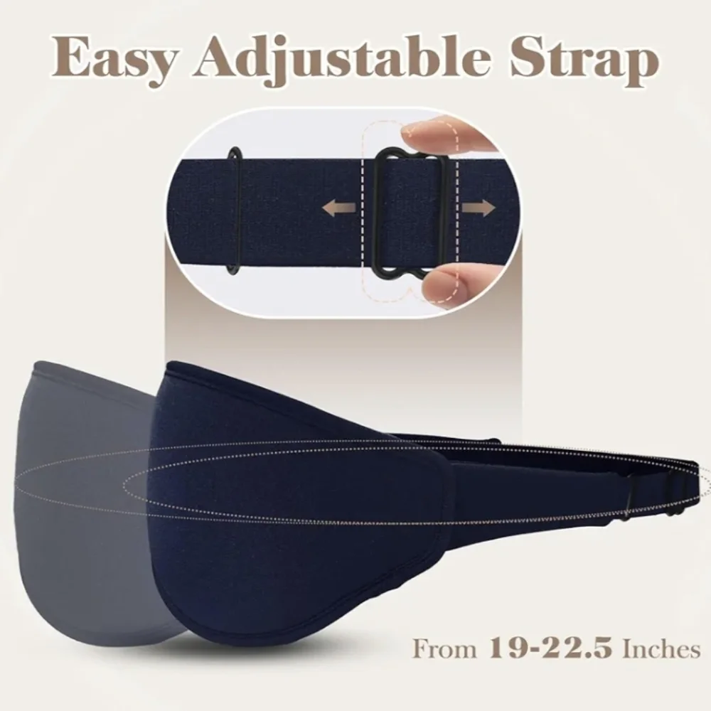 Cooling 3D Memory Foam Light Blackout Sleep Mask with Pressure Free Eye Pockets